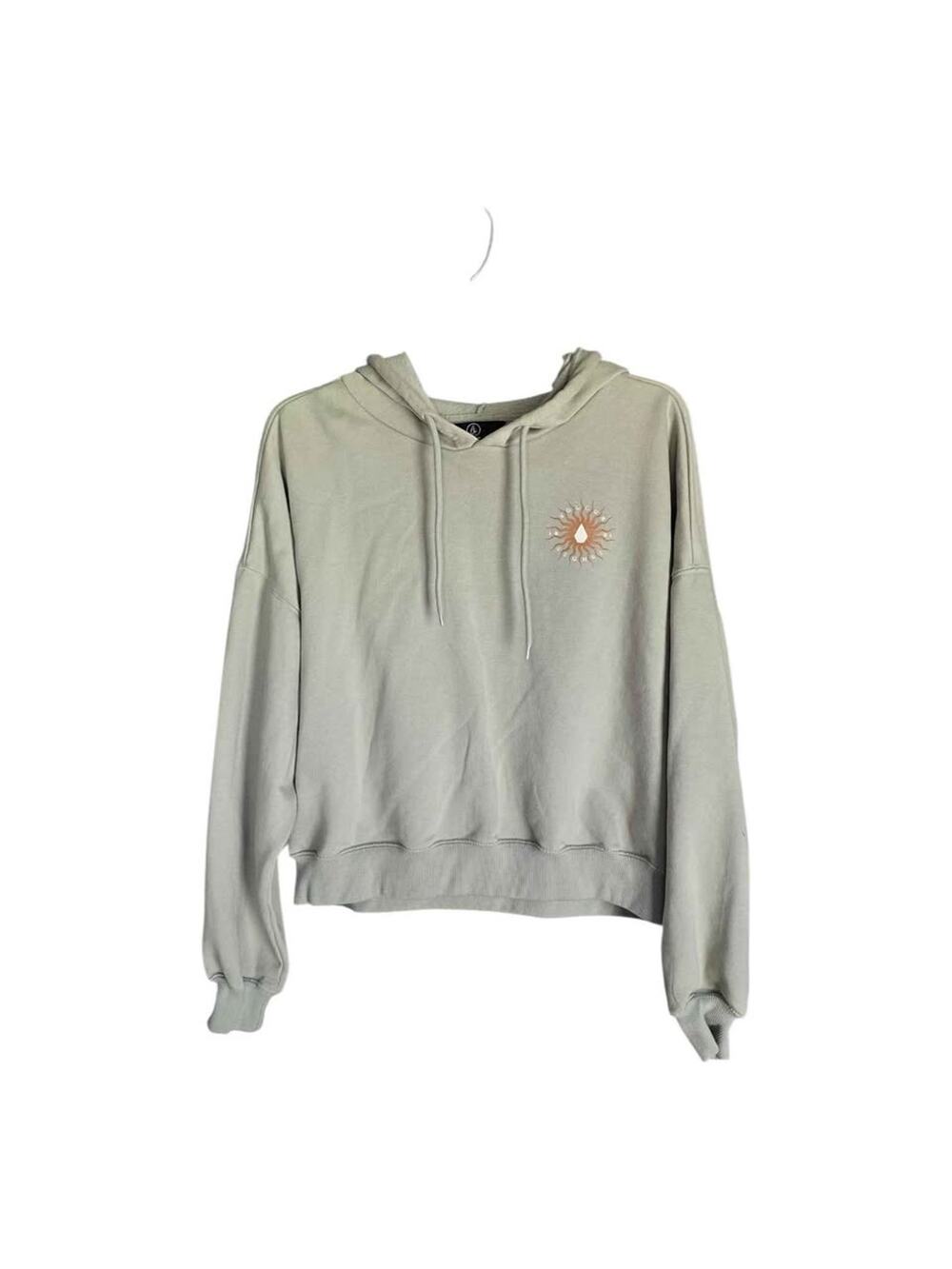 Volcom Sage Green Cropped Hoodie Large